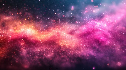 Naklejka premium Abstract pink and orange glitter background with bokeh lights.