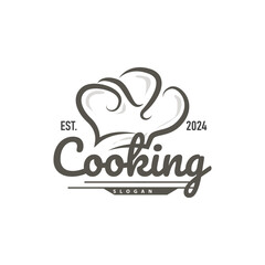 Chef Logo Design Cooking Inspiration And Chef Hat With Simple Lines For Restaurant Business Brands