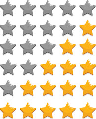 Star Rating Review or Five Star Rating Set Collection Illustration