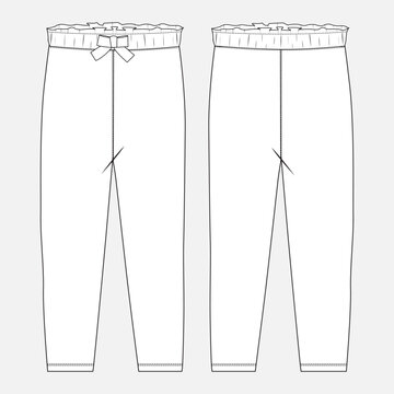 white pants front and back view clip art preview