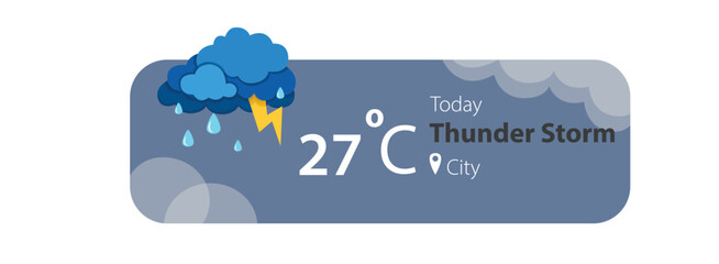 Thunder Storm Weather Forecast Widget Application Template