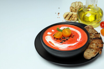 Tomato soup, concept of healthy food, healthy nutrition