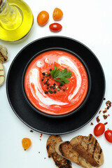 Tomato soup, concept of healthy food, healthy nutrition
