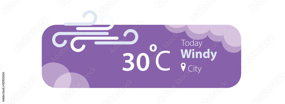 Wall mural windy weather forecast widget application template