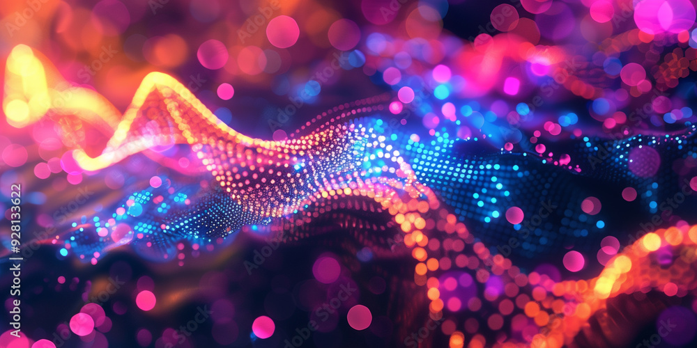 Wall mural cyberpunk technical background abstraction ui ux modern trendy design. place for text. lines and dot