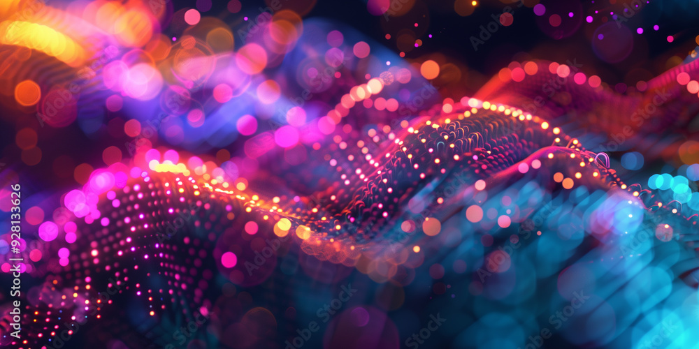 Wall mural cyberpunk technical background abstraction ui ux modern trendy design. place for text. lines and dot