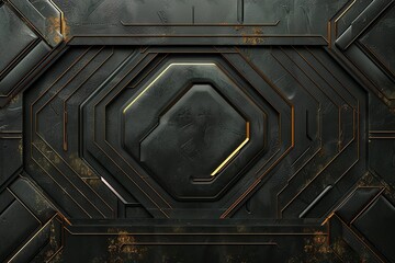 Obraz premium Abstract geometric black and gold textured pattern.