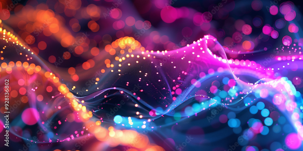 Wall mural cyberpunk technical background abstraction ui ux modern trendy design. place for text. lines and dot
