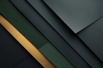 Abstract geometric pattern with black, green, and gold hues.