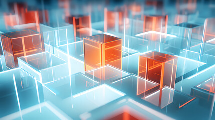 Creative illustration of abstract cube light and shadow