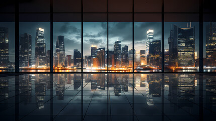 Design concept of modern commercial space at night
