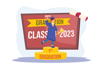 Graduation Day Flat Illustration Design