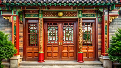 Fototapeta premium Traditional Chinese Architecture Entrance.