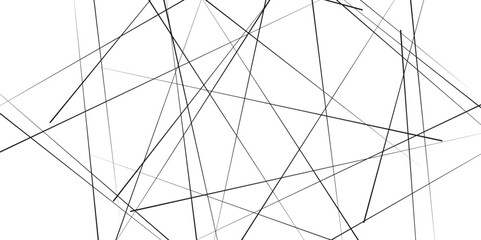 Random chaotic lines. Abstract geometric pattern. Outline monochrome texture. Random chaotic lines.