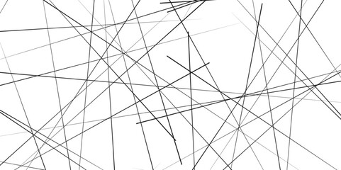 Random chaotic lines. Abstract geometric pattern. Outline monochrome texture. Random chaotic lines.