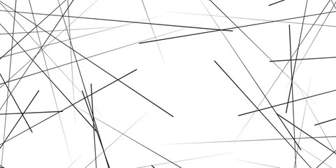 Random chaotic lines. Abstract geometric pattern. Outline monochrome texture. Trendy random diagonal lines image.