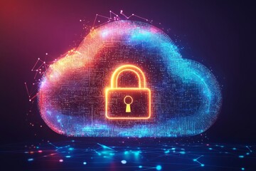 Illustration of Cloud Security Services Technology created with Generative AI