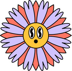 Psychedelic Groovy Retro Flower Design