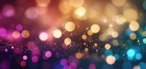 Vibrant abstract bokeh background with colorful light spots creating a dreamy and festive atmosphere for design projects.