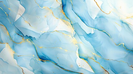 Naklejka premium Abstract Blue and Gold Marble