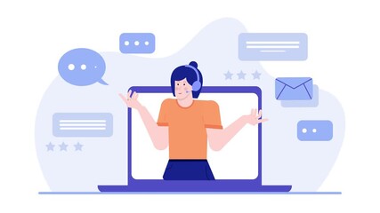 online customer service illustration business animated video