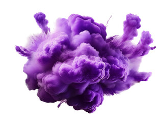 Fototapeta premium purple color smoke explosion isolated on transparent or white background PNG 