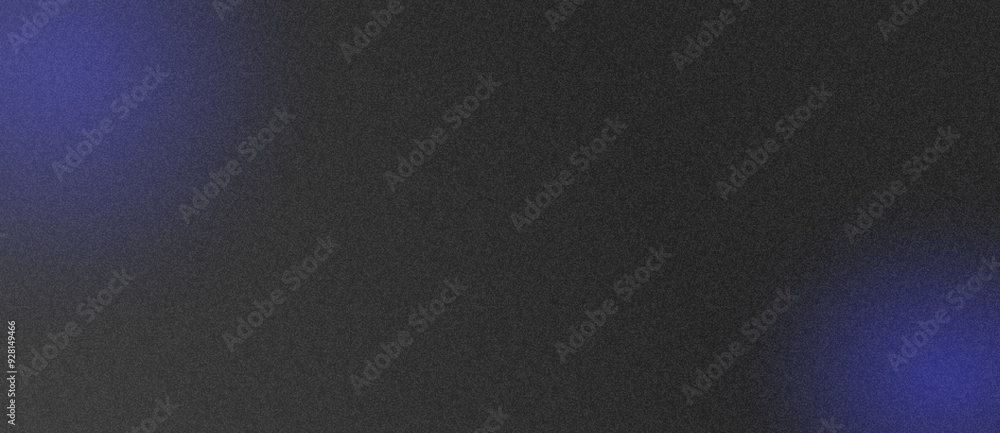 Poster dark grey frosted grainy effect with blue color object, suitable for background textures.