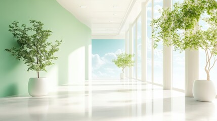 Fototapeta premium A modern hospital building with advanced technology and a welcoming atmosphere.