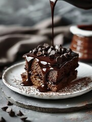 Chocolate cake with drizzle