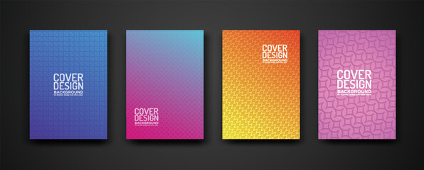 set cover design with modern geometric lines textured pattern and colorful dynamic gradation