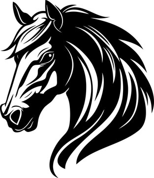 recommend clip art: Beautiful Black And White Horse Head Silhouette, horse head vector, isolated on white background, black and white, Basic simple Minimalist, Image for logo, design and tattoo.stallion horse, running
