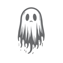 Cartoon Ghost Illustration - Spooky Halloween Vector Illustration