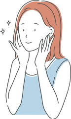 肌がきれいな笑顔の女性のイラスト素材