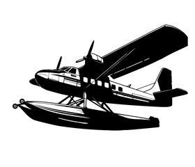 illustration of airplane, seaplane vector illustration