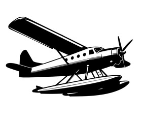 seaplane vector illustration , vintage plane 