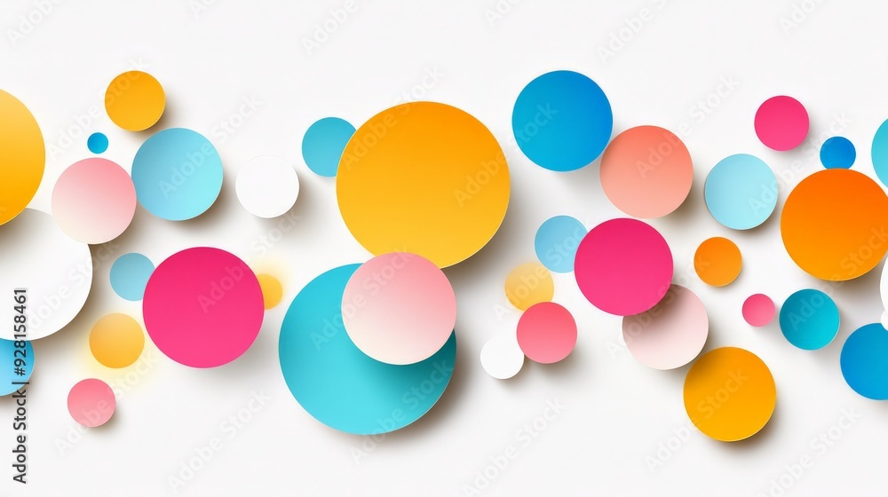 Poster vibrant abstract background with colorful circles in various sizes. perfect for design, creativity, 