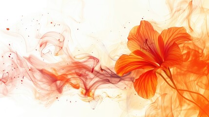 portrait illustration flower on fire