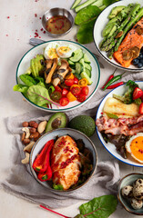 Cooked, healthy keto diet food.