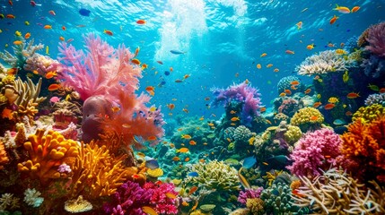 Fototapeta premium portrait of fish and coral reefs in the sea