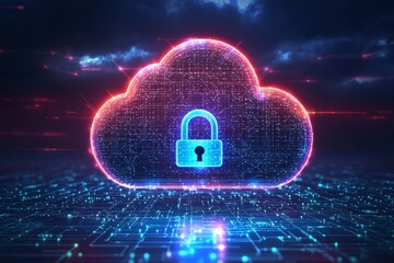 Illustration of Cloud Security Services Technology created with Generative AI
