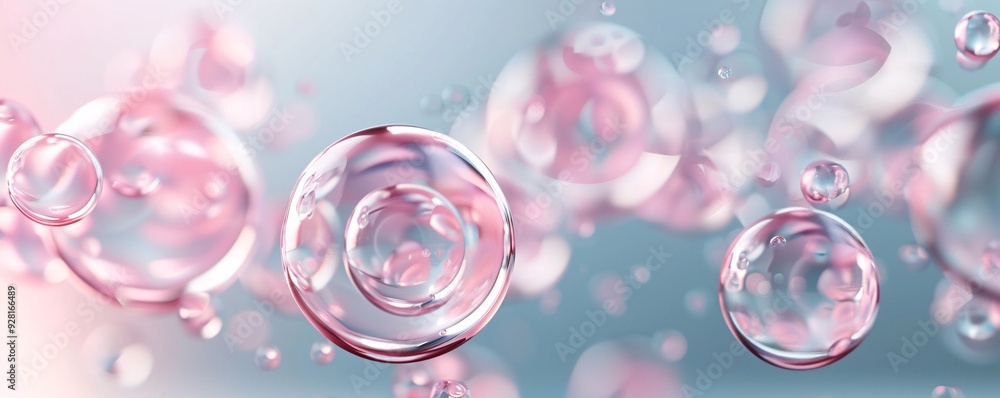 Poster bubbles in various sizes creating an abstract pattern, organic shapes, whimsical and light. ,
