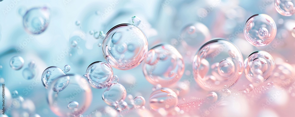 Poster bubbles in various sizes creating an abstract pattern, organic shapes, whimsical and light. ,