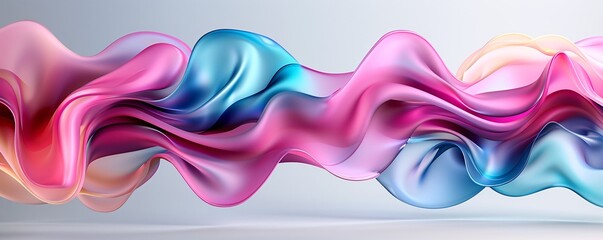 Fototapeta premium Abstract fluid shapes in vibrant colors, organic shapes, dynamic and flowing. ,