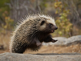 hedgehog on the ground