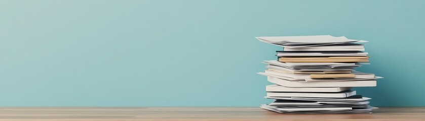 Desk with financial documents and petition forms, bankruptcy, administrative process