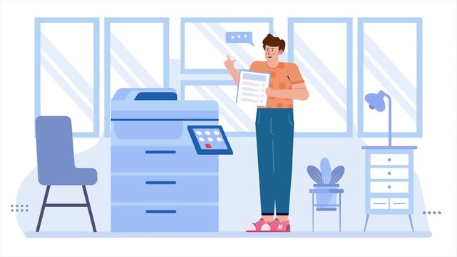 printing industry illustration business animated video