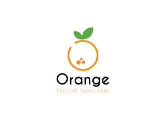 Circle orange juice logo design vector illustration. 