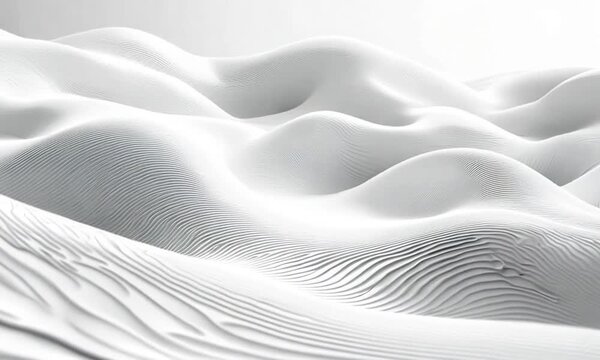 Abstract white wave pattern with undulating lines.