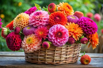 Fototapeta premium bouquet of flowers in basket