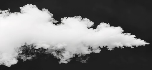 A single white cloud isolated on a black background, perfect for compositing or creating digital art.